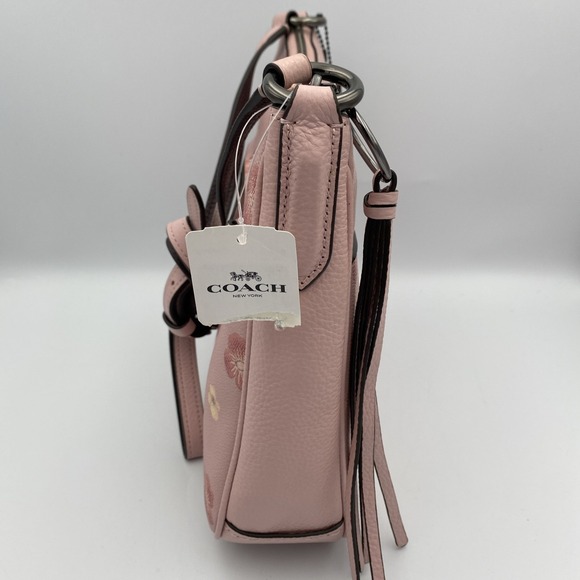 Coach Chaise Pansy Floral Printed Leather Crossbody Bag NWT New Blossom Pink - Picture 9 of 15
